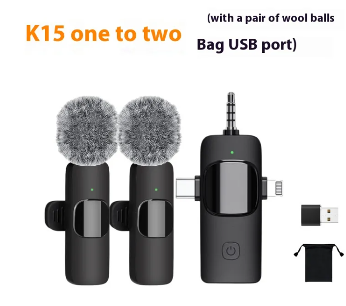 Wireless Collar Clip Microphone — 3-in-1 Mini Mic with 3.5mm, USB-C & Lightning