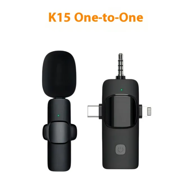 Wireless Collar Clip Microphone — 3-in-1 Mini Mic with 3.5mm, USB-C & Lightning