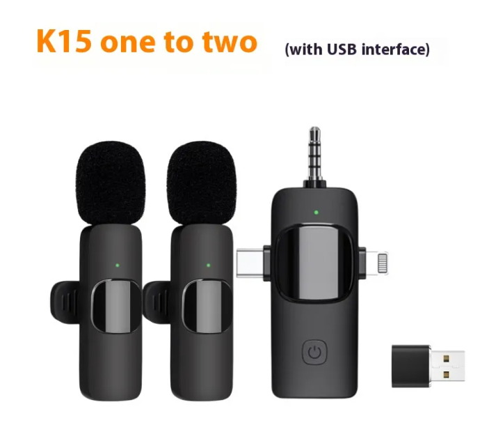 Wireless Collar Clip Microphone — 3-in-1 Mini Mic with 3.5mm, USB-C & Lightning