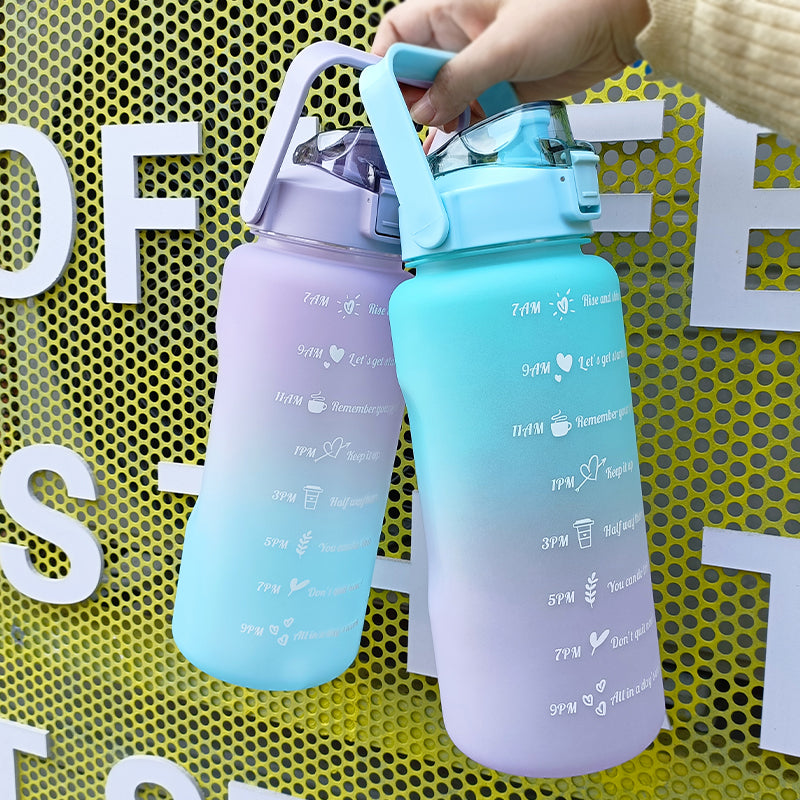Inspirational Sports Water Bottle with Stickers, Portable