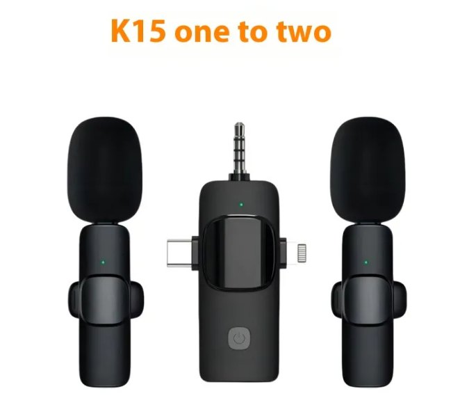 Wireless Collar Clip Microphone — 3-in-1 Mini Mic with 3.5mm, USB-C & Lightning