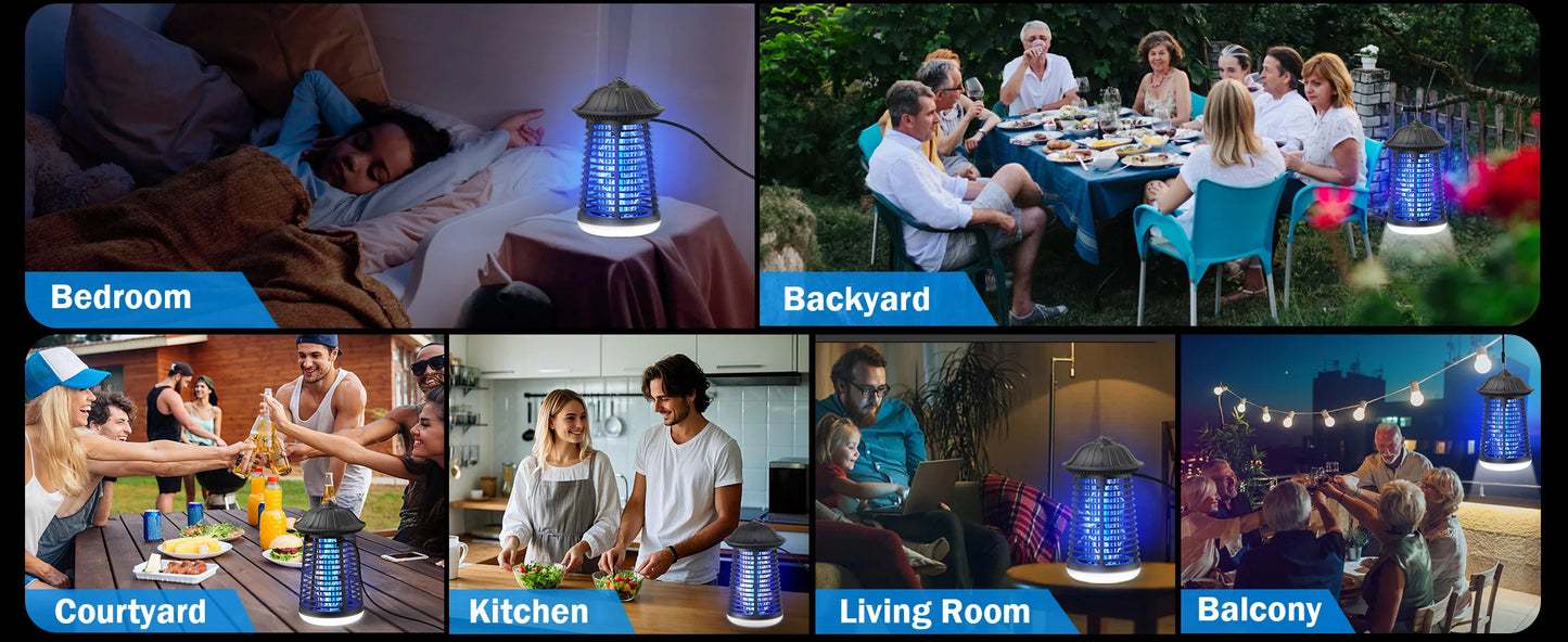Electric Bug Zapper Outdoor & Indoor with LED Light 2-in-1 Mosquito Zapper Plug-in Fly Trap & Mosquito Killer for Home Garden