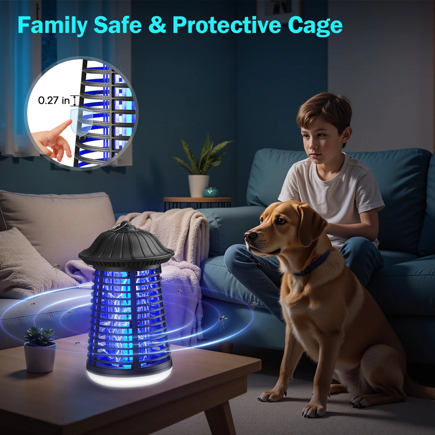 Electric Bug Zapper Outdoor & Indoor with LED Light 2-in-1 Mosquito Zapper Plug-in Fly Trap & Mosquito Killer for Home Garden