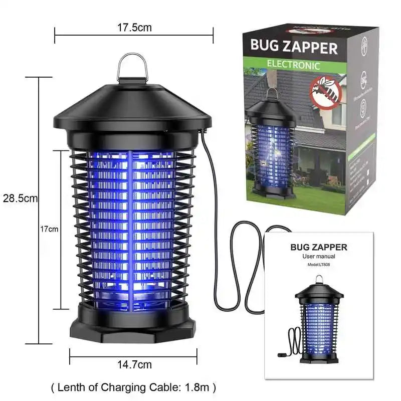 Outdoor Bug Zapper 4000V Indoor Electronic Mosquito Killer Lantern Waterproof Fly Trap Insect Killer