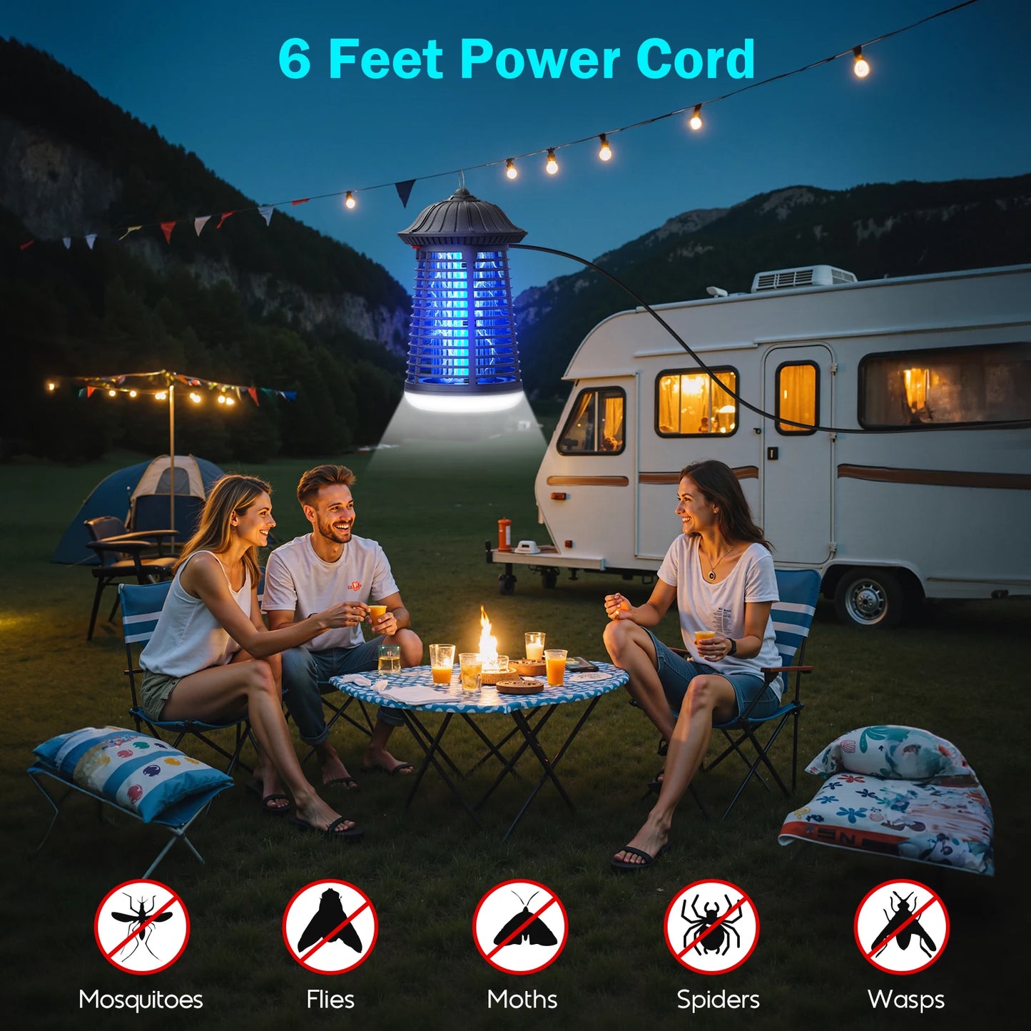 Electric Bug Zapper Outdoor & Indoor with LED Light 2-in-1 Mosquito Zapper Plug-in Fly Trap & Mosquito Killer for Home Garden