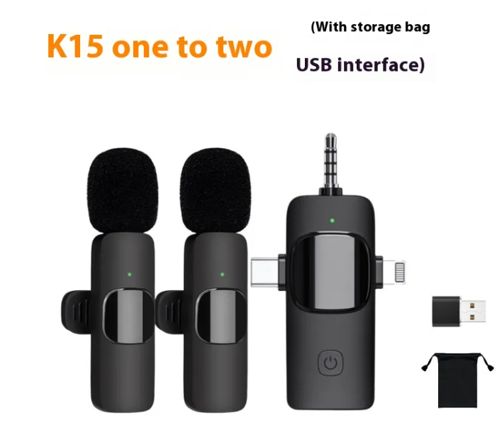 Wireless Collar Clip Microphone — 3-in-1 Mini Mic with 3.5mm, USB-C & Lightning